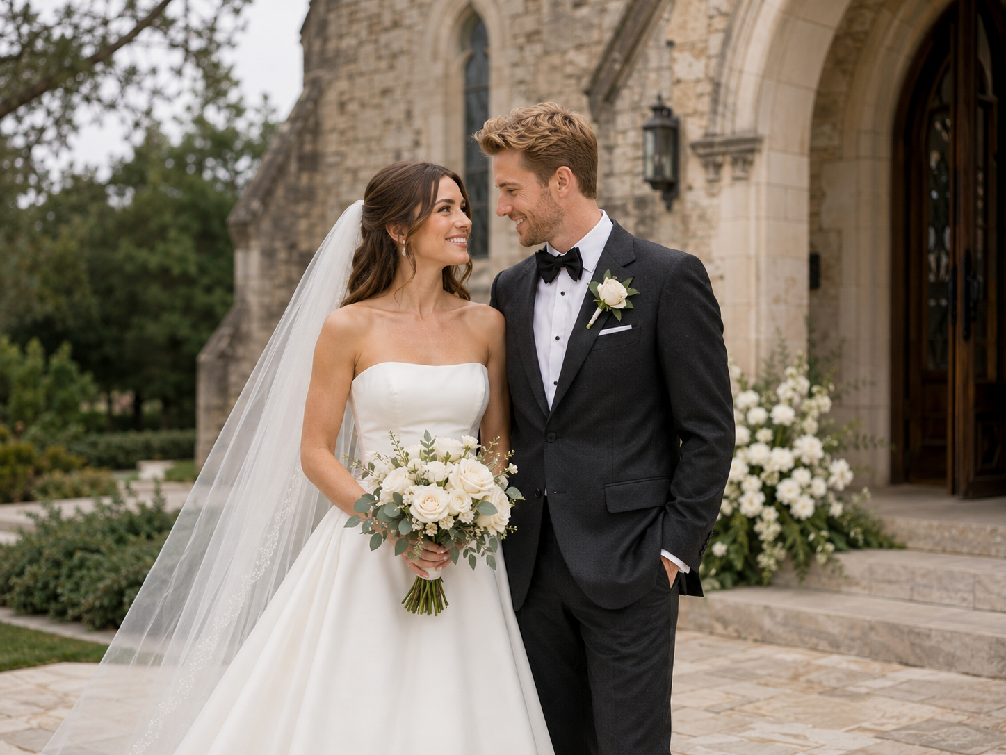Elegant wedding ceremony portrait
